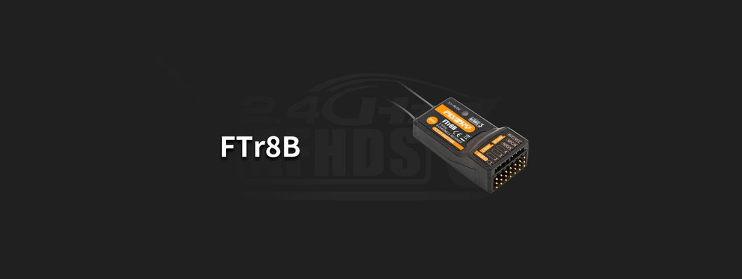 FTr8B 2.4GHz (AFHDS 3) 8 Channel Receiver <br><br><font size=3>(for NB4, NB4 Lite, PL18, FRM302, all AFHDS 3 transmitters and RF Modules)</font>